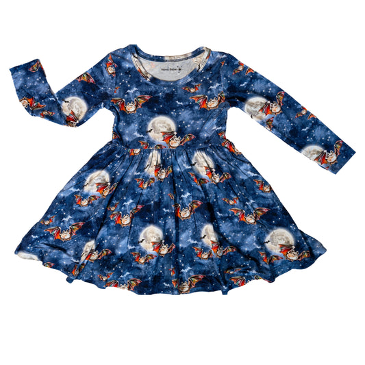 Bats Print Twirl Dress | Kids Twirl Dress | Nova Bebe